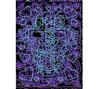 Christ, Blue And Black, Star-Detailed Page, 8x11, Christian Hardcover Journal, Art Pad, Sketchbook, Drawing Book: Made With Hand-Drawn And Created Art By: Artist Mary Elisabeth Linder @ MaryEMade