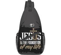Christ - Mochila cruzada para la Biblia, mochila casual con cruz de Jesús, bolsa de hombro casual