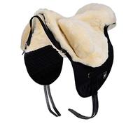 CHRIST Montura Inglesa para Caballo Fellsattel Premium Plus XH (Cruz Alta) Bareback-Pad/Silla de Montar de Piel de Cordero, Talla Media-Sangre Natural