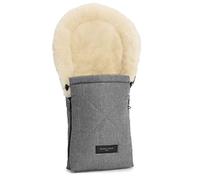 CHRIST Saco cubrepiernas Oslo de Piel de Cordero para capazo o Carrito de bebé de Werner Baby -Universal (78x33 cm) para Invierno de curtido Medicinal, en Gris Moteado