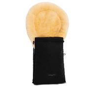 CHRIST Saco cubrepiernas Oslo de Piel de Cordero para capazo o Carrito de bebé de Werner Baby -Universal (78x33 cm) para Invierno de curtido Medicinal, en Negro