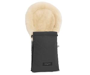CHRIST Saco cubrepiernas Oslo de Piel de Cordero para capazo o Carrito de bebé de Werner Baby -Universal (78x33 cm) para Invierno de curtido Medicinal, en Gris Stone