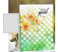 Christams - Troqueles de metal con fondo de cuadrícula, diseño rectangular de Feliz Navidad, plantillas de corte para manualidades, álbumes de recortes, papel decorativo para álbumes de recortes,