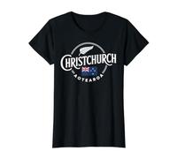 Christchurch Aotearoa City Bandera de Nueva Zelanda Camiseta gráfica económica, Mujer, Negro, S