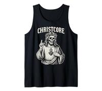 Christcore Calavera Jesús Sagrado Corazón Cristiano Metal Gótico Camiseta sin Mangas