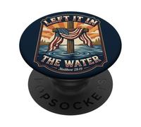 Christian American Baptism Let It In The Water Matthew 28 PopSockets PopGrip Adhesivo