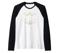 Christian Anchored in Christ Faith Anchor Cross Camiseta Manga Raglan