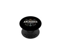 Christian Anchored in Christ Faith Anchor Cross PopSockets PopGrip Adhesivo