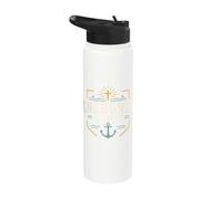 Christian Anchored in Christ Faith Anchor Cross Stainless Steel Insulated Water Bottle