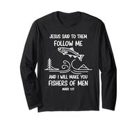 Christian Angler Mark 1:17 Fishers of Men Versículo de la Biblia Manga Larga