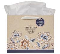 Christian Art Gifts Bolsa de regalo grande con diseño de paisaje para mujer: Trust in the Lord - Verso bíblico inspirador, color beige crema