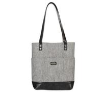 Christian Art Gifts Bolso de fieltro y cuero sintético para la Biblia | Gris y Negro con Insignia Jeremiah 29:11