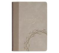 Christian Art Gifts Classic Journal Amazing Grace Isa. 53:5 Bible Verse, Inspirational Scripture Notebook, Ribbon Marker, Taupe Vegan Leather Flexcover, 336 Ruled Pages, (8.6" X 6.1" X .9")