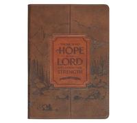 Christian Art Gifts Classic Journal Those Who Hope in the Lord Is. 40:31 Bible Verse, Inspirational Scripture Notebook, Ribbon Marker, Brown Vegan ... 336 Ruled Pages, (8.6" X 6.1" X .9")