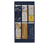 Christian Art Gifts Colorful Inspirational Magnetic Scripture Bookmark Set for Women: Kind Words are Like Honey Themed Navy Blue & Yellow Mu
