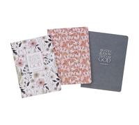 Christian Art Gifts Cuadernos delgados de las Escrituras para mujer, Be Still - Variedad inspiradora de versículos bíblicos, juego/3 grandes