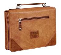 Christian Art Gifts Funda clásica de cuero vegano para la Biblia para hombre: Trust in The Lord - Verso bíblico inspirador, estuche resistente y fácil de transportar con trabillas para bolígrafo,