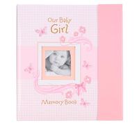 Christian Art Gifts Girl Baby Book of Memories Pink Keepsake Photo Album Our Baby Girl Memory Book Baby Book with Bible Verses, the First Year
