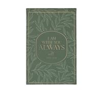 Christian Art Gifts Hardcover Floral Notepad for Women: I Am With You Always Bible Verse, 200 Lined Easy Tear Pages with Scripture, Green & Gold Floral