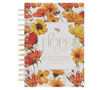 Christian Art Gifts Inspirational Journal, God of Hope Wide Ruled Notebook, Romans 15:13 Bible Verse, Orange, 192 Lined Pages W/Scripture, (8.4" X 6.4" X 1")