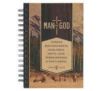 Christian Art Gifts Inspirational Journal, Man of God Wide Ruled Notebook, 1 Tim. 6:11 Bible Verse, Brown, 192 Lined Pages W/Scripture, (8.4" X 6.4" X 1")
