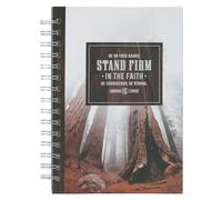 Christian Art Gifts Inspirational Journal, Stand Firm in the Faith Wide Ruled Notebook, 1 Cor. 16:13 Bible Verse, Brown, 192 Lined Pages W/Scripture, (8.4" X 6.4" X 1")