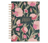 Christian Art Gifts Inspirational Journal, Strength & Dignity Wide Ruled Notebook, Proverbs 3:5 Bible Verse, Green, 192 Lined Pages W/Scripture, (8.4" X 6.4" X 1")
