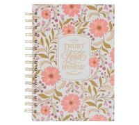 Christian Art Gifts Inspirational Journal, Those Who Trust in the Lord Wide Ruled Notebook, Isaiah 40:31 Bible Verse, Coral Floral, 192 Lined Pages W/Scripture, (8.4" X 6.4" X 1")