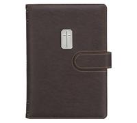 Christian Art Gifts Inspirational Magnetic Closure Journal W/Pen Holder, Man of God - 1 Tim. 6:11 Bible Verse, Dark Brown W/Cross Applique, Wide Ruled Notebook, 336 Lined Pages W/Scripture, 8.8" X 6"