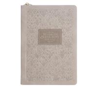 Christian Art Gifts Inspirational Zippered Journal, My Grace Is Sufficient for You Wide Ruled Notebook, 2 Cor. 12:9 Bible Verse, Taupe Vegan Leather, 336 Lined Pages W/Scripture, (9" X 6.4" X .9")