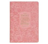 Christian Art Gifts Inspirational Zippered Journal, Those Who Trust in the Lord Wide Ruled Notebook, Isa. 40:31 Bible Verse, Coral Vegan Leather, 336 Lined Pages W/Scripture, (9" X 6.4" X .9")