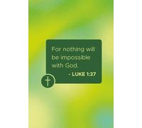 Christian Art Gifts Journal with Scripture, Luke 1:37 Bible Verse, 120 Ruled Pages Prayer Journal, Inspirational Scripture Notebook with Lined Pages