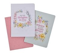 Christian Art Gifts Notebook Set for Women the Lord Delights in You - Isaiah 62:4 Inspirational Bible Verse, Large, Set of Three