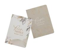 Christian Art Gifts Prayer Notebook Set - Pray More Worry Less, Set/2 Large | Diario de oración, indicaciones semanales para meditación, reflexión, alabanzas, peticiones, tapa blanda, cartulina