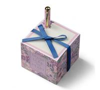 Christian Art Gifts Premium Inspiring Scripture Note Block Cube & Pen Set for Women: Trust in the Lord Bible Verse, 750 Paper Sheets, Home & Office, White & Purple Floral
