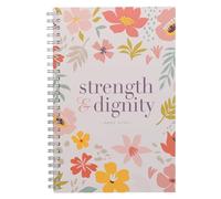 Christian Art Gifts Strength and Dignity Writing Wirebound Notebook - Prov. 31:25 Bible Verse, Flexible Cover Prayer Journal, 128 Ruled Pages w/Scripture, 8.5" x 5.9" x 0.6" (216mm x 150mm x 15mm)