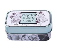 Christian Art Gifts Tarjetas devocionales de oración, Proverbios para vivir, 202 Escrituras Promesa de guía y alentar para mujeres, versículo bíblico diario, 101 tarjetas de doble cara en lata de