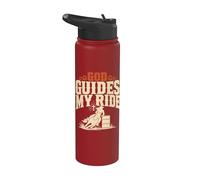 Christian Barrel Racing Jesús toma las riendas regalo Stainless Steel Insulated Water Bottle