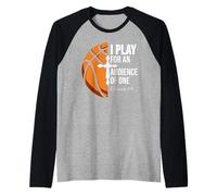 Christian Basketball Play for Audience of One Colossian 3:23 Camiseta Manga Raglan