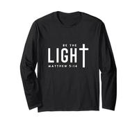 Christian Be The Light Biblia Versículo Fe Cristianos Manga Larga