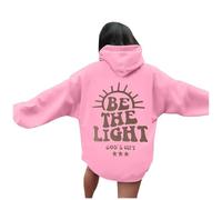 Christian Be The Light - Sudadera con capucha para mujer, cuello redondo, diseño de Jesús Backwoods, Pray The Lord, diseño gráfico de moda, estilo gótico, religioso, Morado (, XL