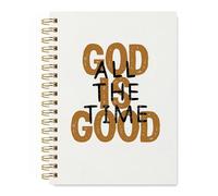 Christian Bible Journal for Women, Funny Vintage Brown Christian Prayer Spiral Notebook, God Is Good All The Time Scripture Journaling Notebooks for Note Taking, Religious Gifts Ideas For Women -A29