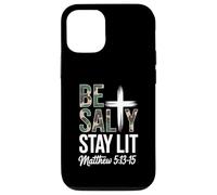 Christian Bible Verse Be Salty Stay Lit Matthew Bible Verse Carcasa para iPhone 12/12 Pro