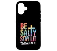 Christian Bible Verse Be Salty Stay Lit Matthew Bible Verse Carcasa para iPhone 16