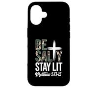 Christian Bible Verse Be Salty Stay Lit Matthew Bible Verse Carcasa para iPhone 16