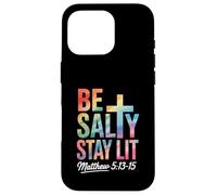 Christian Bible Verse Be Salty Stay Lit Matthew Bible Verse Carcasa para iPhone 16 Pro