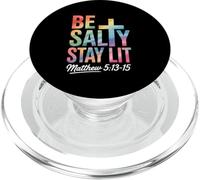 Christian Bible Verse Be Salty Stay Lit Matthew Bible Verse PopSockets PopGrip para MagSafe