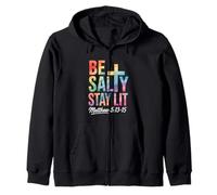 Christian Bible Verse Be Salty Stay Lit Matthew Bible Verse Sudadera con Capucha