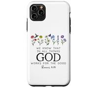 Christian Bible Verse Romans 8:28 We Know God Works for Good Carcasa para iPhone 11 Pro MAX