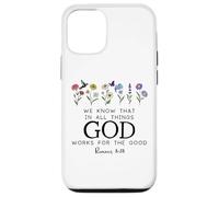 Christian Bible Verse Romans 8:28 We Know God Works for Good Carcasa para iPhone 12/12 Pro